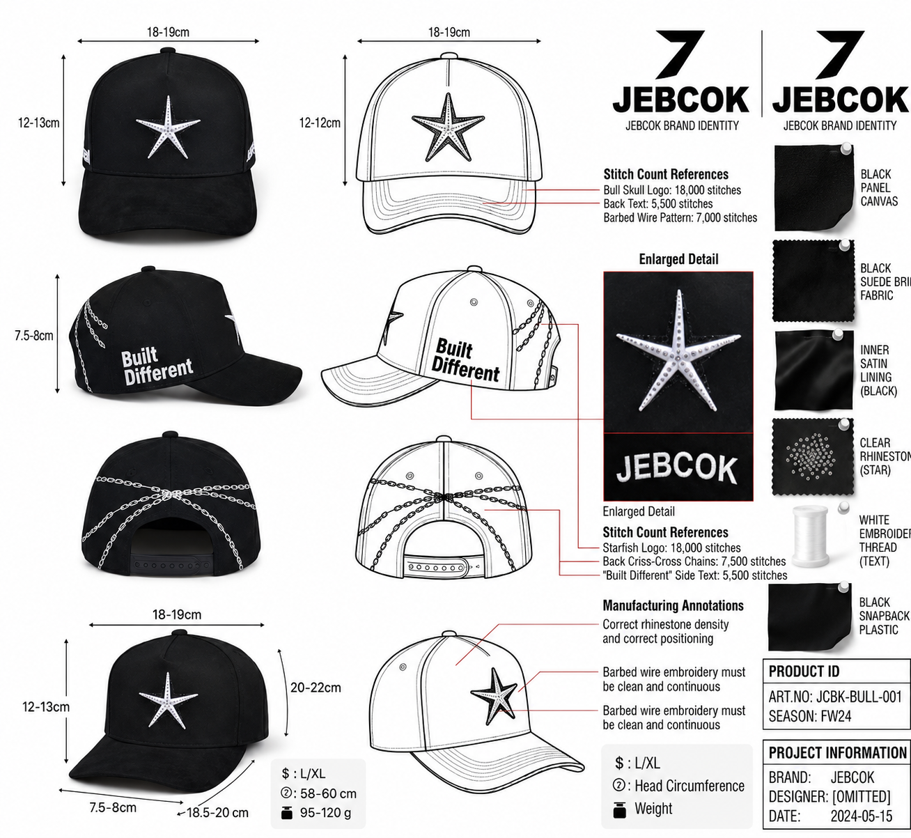 JEBCOK Built Different Snapback Hat