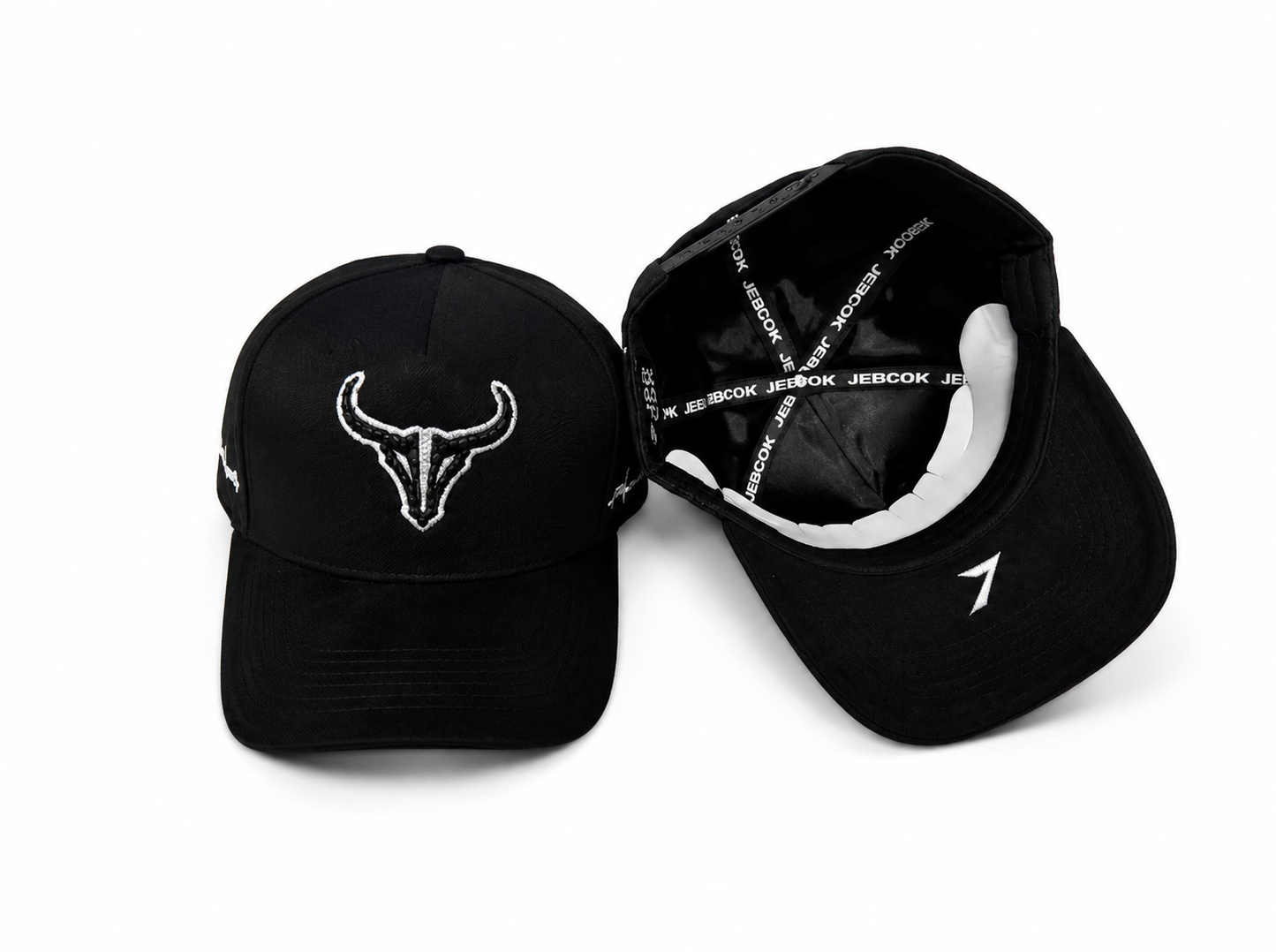 JEBCOK Bull Hat Snapback | Rhinestone Bull Head Black Cap