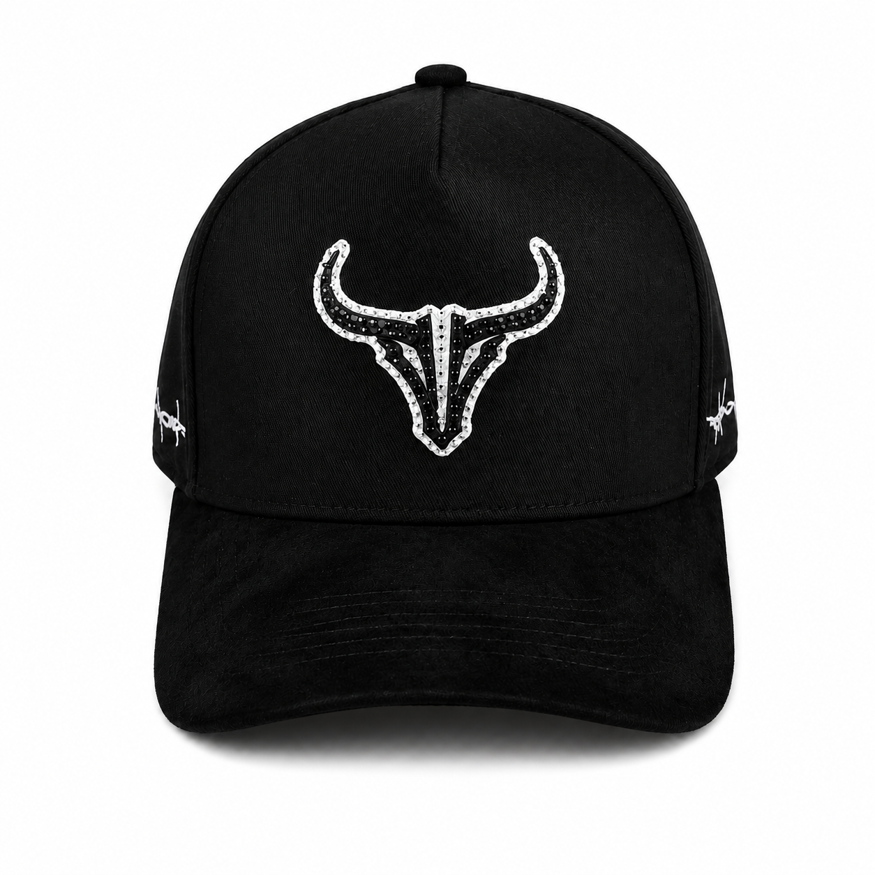 JEBCOK Bull Hat Snapback | Rhinestone Bull Head Black Cap
